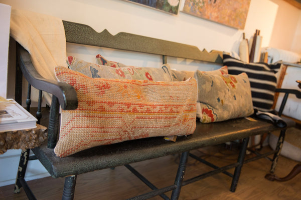 Reclaimed Vintage Turkish Rug Fragment Lumbar Pillow // ONH Item 7478 Image 5