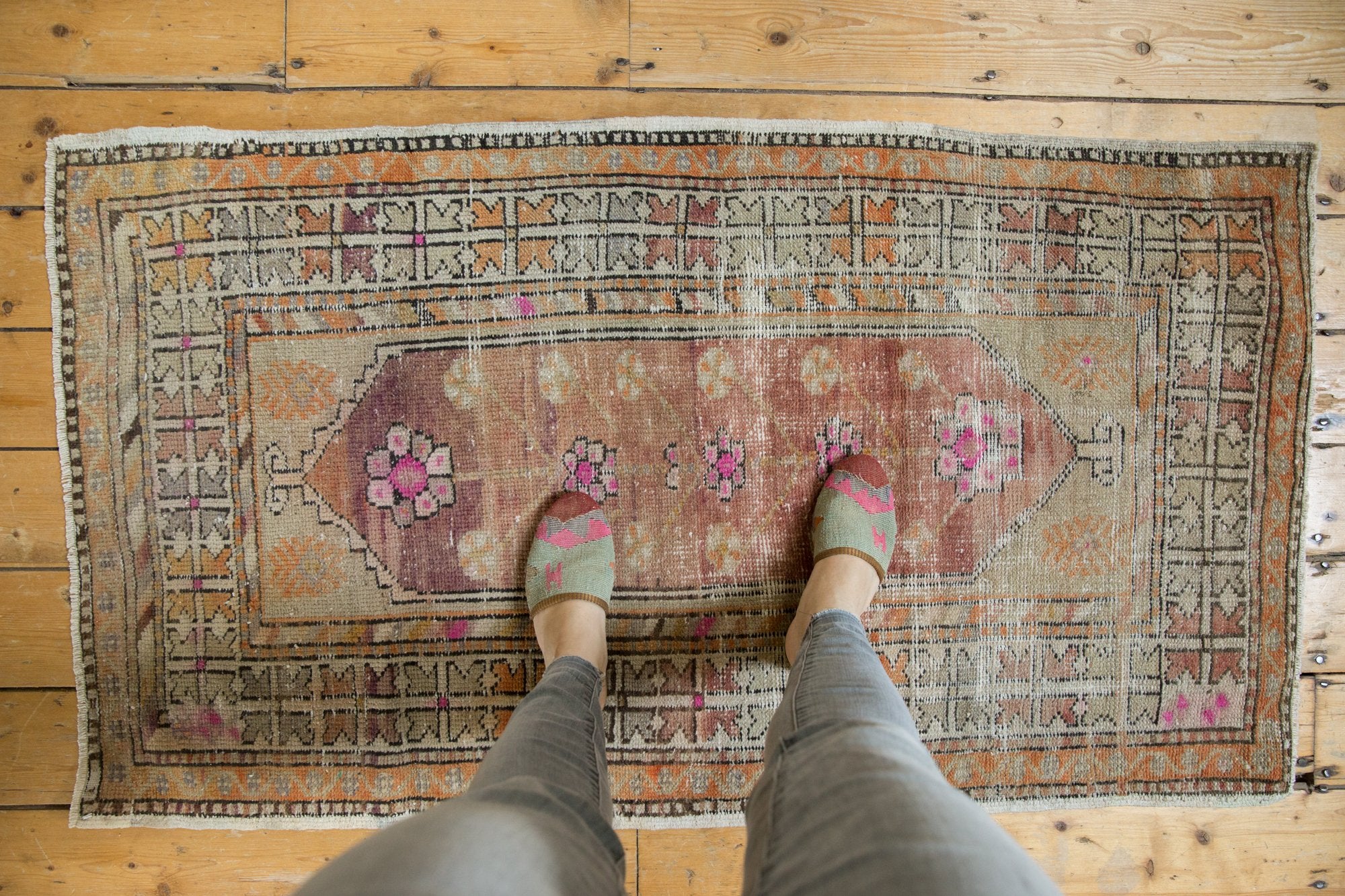 2.5x5 Vintage Distressed Oushak Rug Runner // ONH Item 7480 Image 1