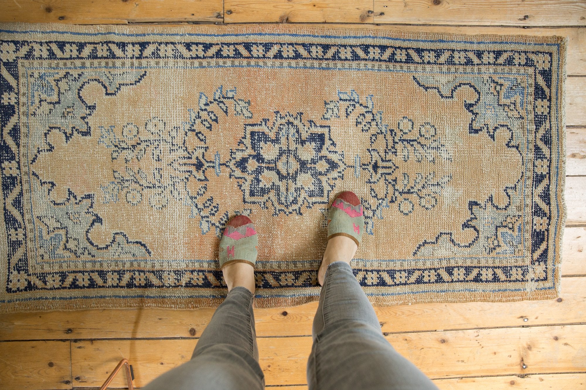 2.5x5 Vintage Distressed Oushak Rug Runner // ONH Item 7481 Image 1