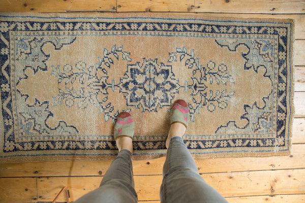 2.5x5 Vintage Distressed Oushak Rug Runner // ONH Item 7481 Image 1