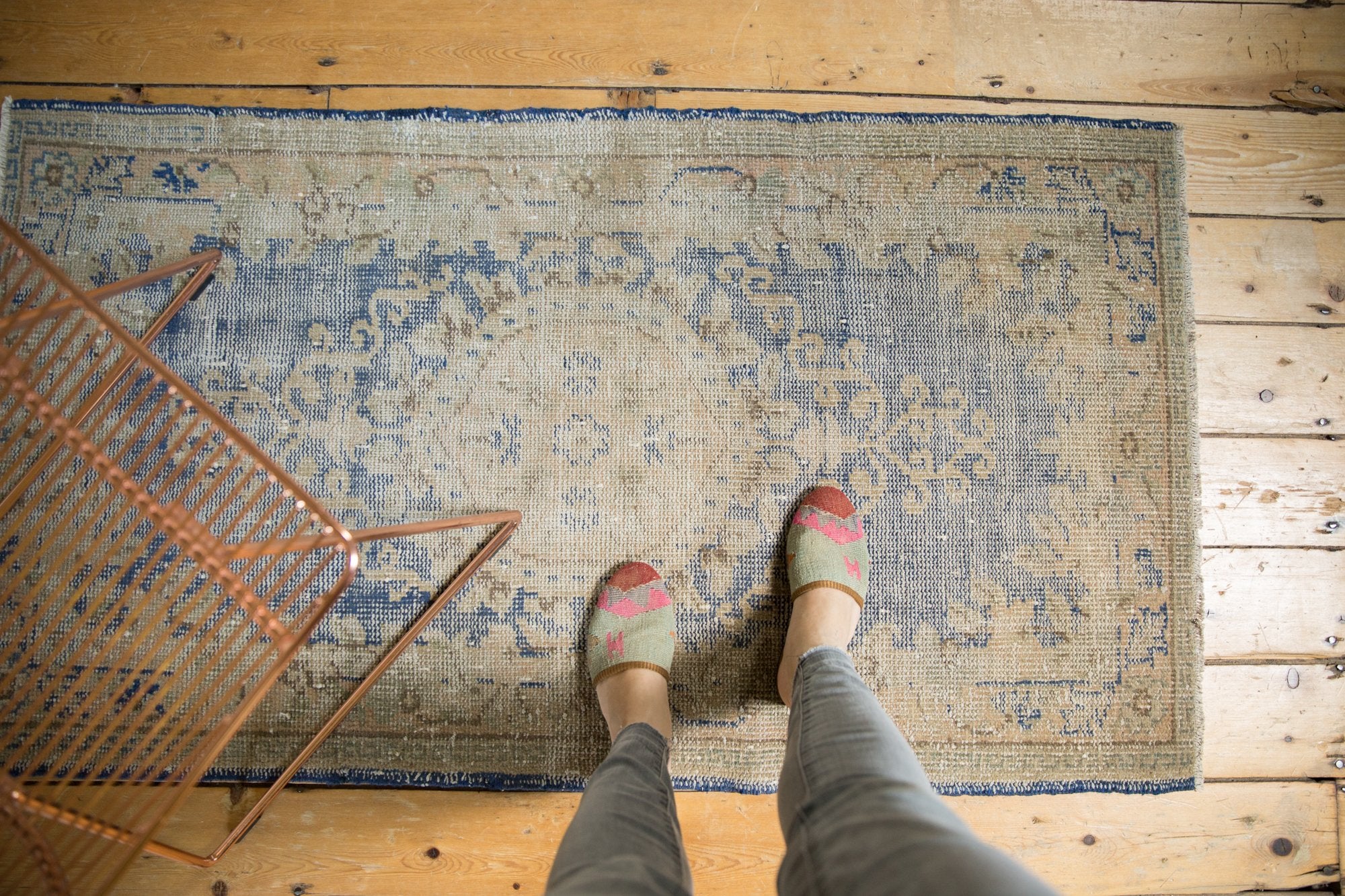 2.5x5 Vintage Distressed Oushak Rug Runner // ONH Item 7485 Image 1