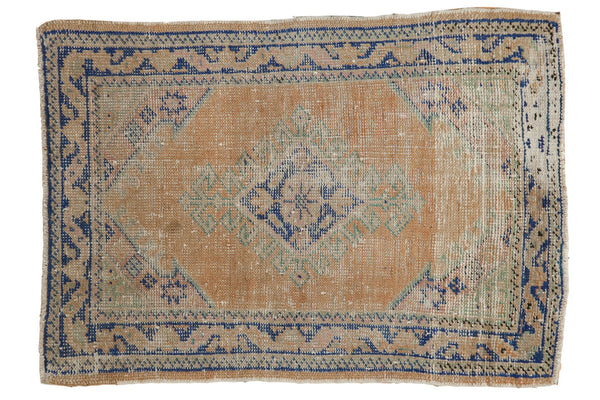 3x4 Vintage Distressed Oushak Square Rug // ONH Item 7487