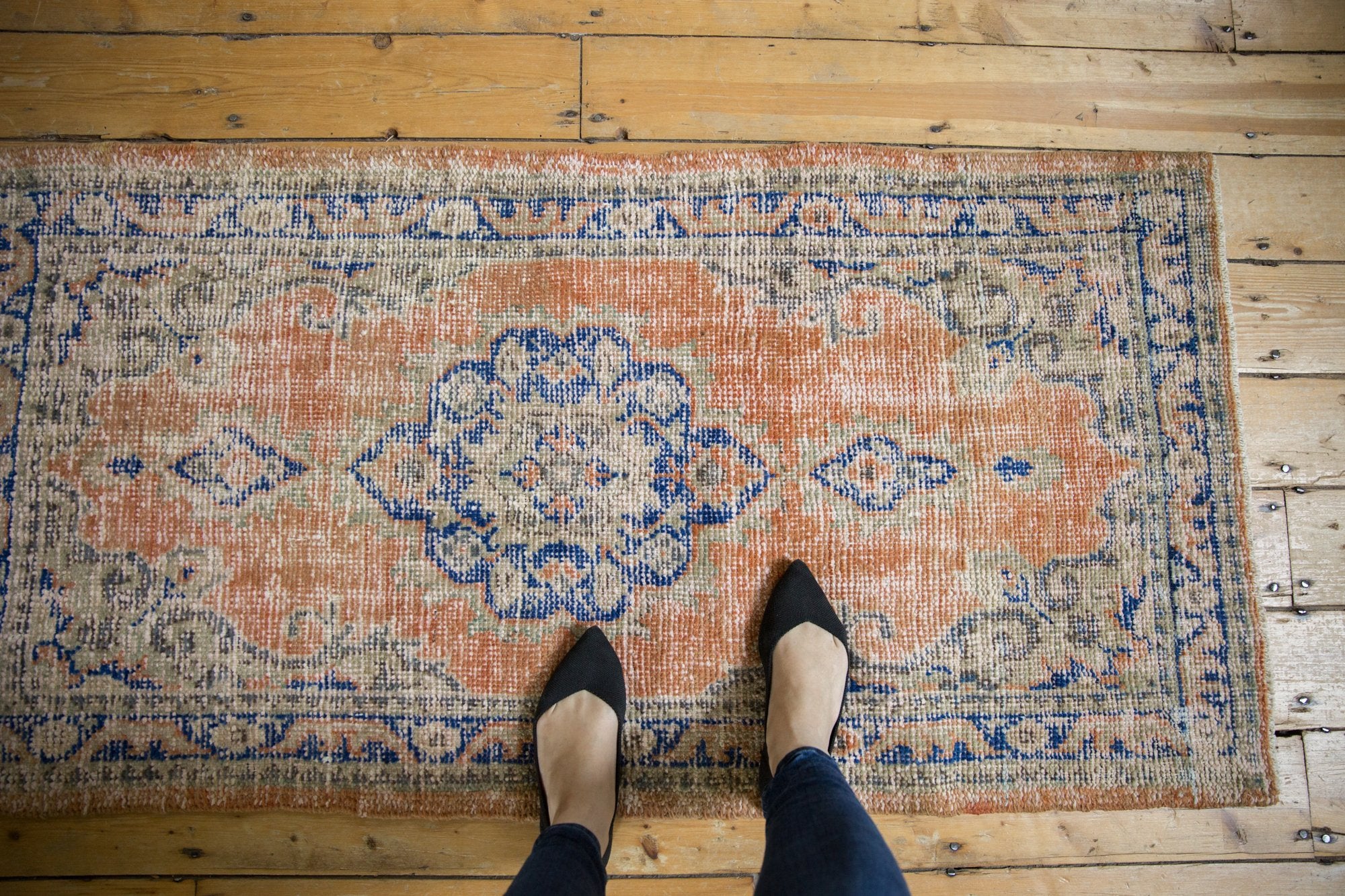 2.5x5 Vintage Distressed Oushak Rug Runner // ONH Item 7495 Image 1