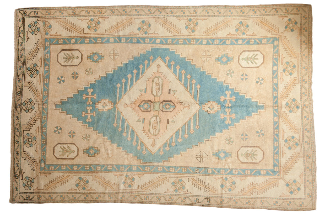 6.5x10 Vintage Distressed Oushak Carpet // ONH Item 7527