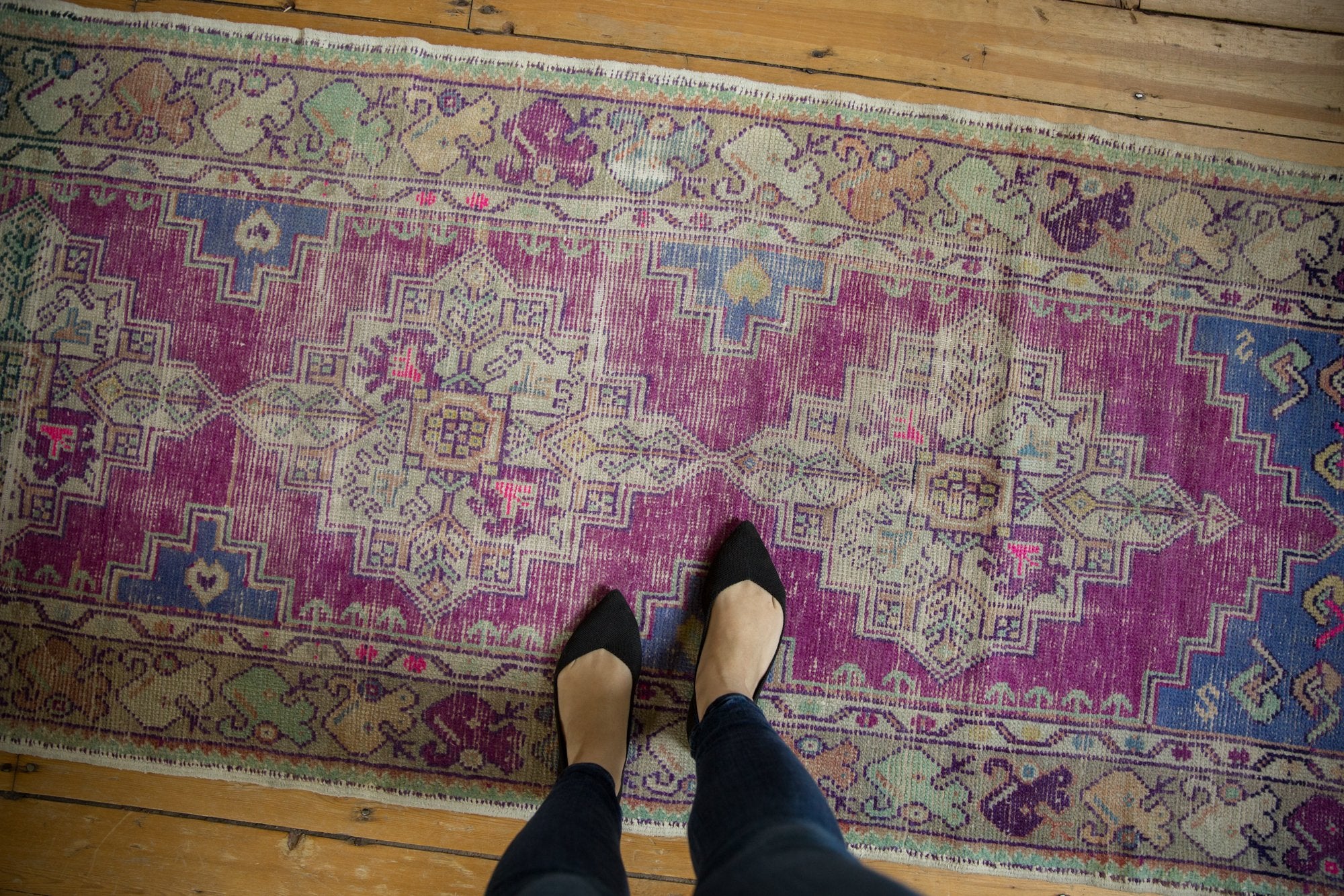 3x9.5 Vintage Distressed Oushak Rug Runner // ONH Item 7555 Image 1