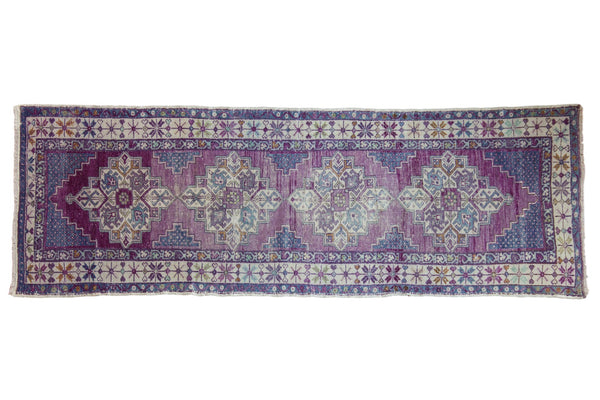 3x9.5 Vintage Distressed Oushak Rug Runner // ONH Item 7556