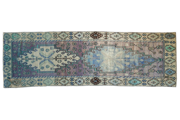3.5x10.5 Vintage Distressed Oushak Rug Runner // ONH Item 7557