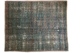 Antique Persian Mahal carpet, Herati design in sapphire blue and wine red with wear to foundation, 7'6