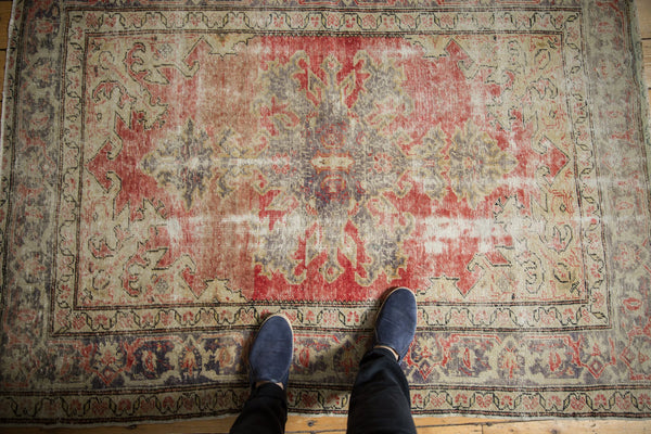 4x5.5 Vintage Distressed Oushak Rug // ONH Item 7572 Image 1