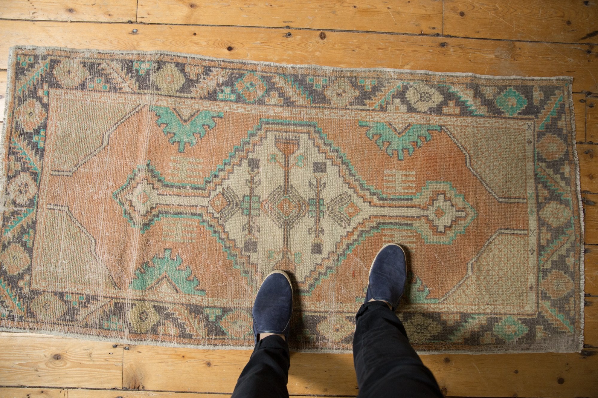 2.5x5 Vintage Distressed Oushak Rug Runner // ONH Item 7573 Image 1