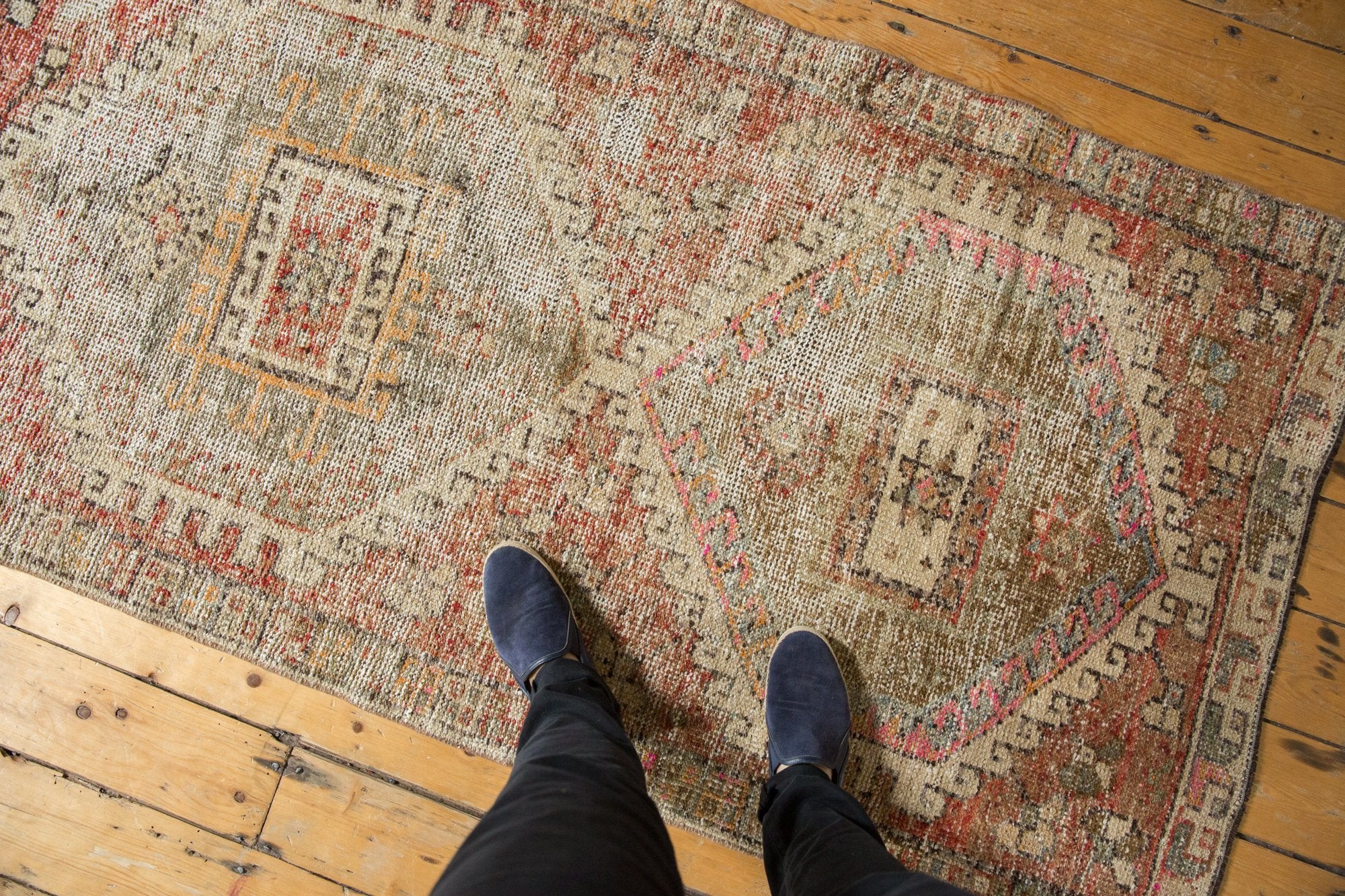 3.5x12 Vintage Distressed Oushak Rug Runner // ONH Item 7574 Image 1