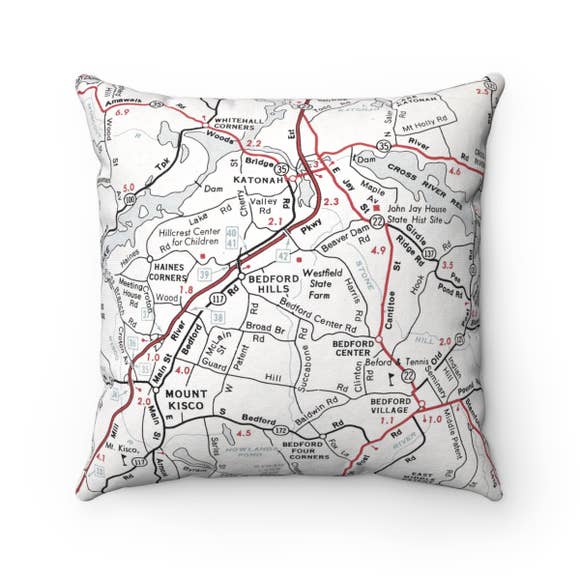 Bedford / Katonah NY Map Pillow // ONH Item 7608