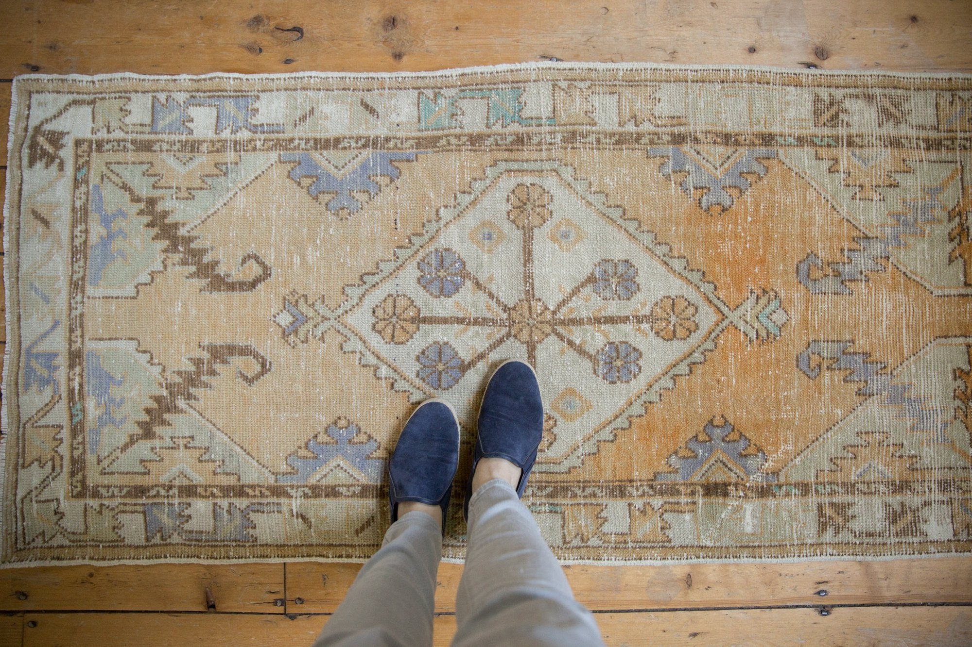 2.5x5.5 Vintage Distressed Oushak Rug Runner // ONH Item 7620 Image 1