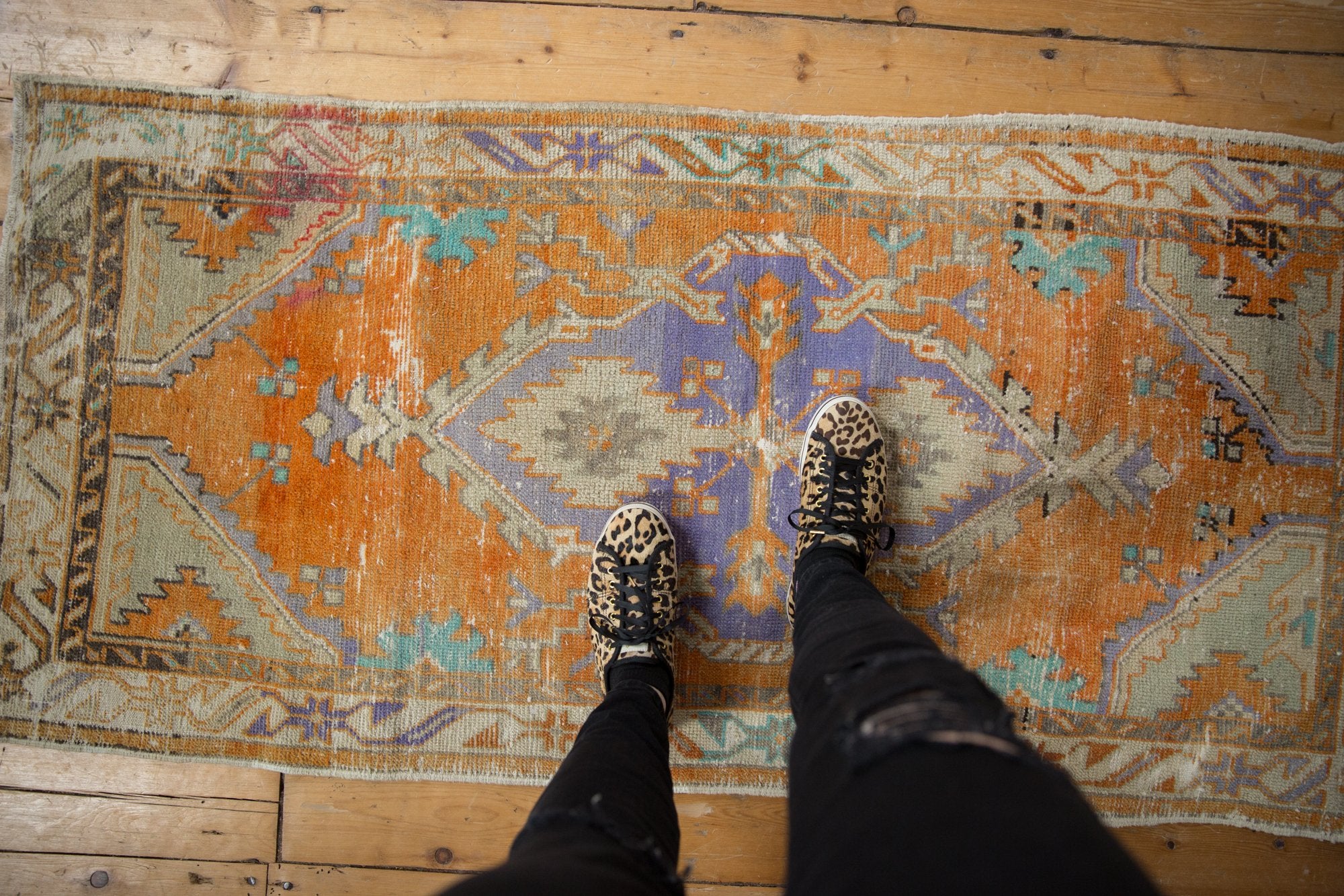 2.5x5.5 Vintage Distressed Oushak Rug Runner // ONH Item 7626 Image 1