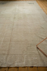 Textural hand-knotted beige foundation on the reverse of the vintage distressed Oushak rug.