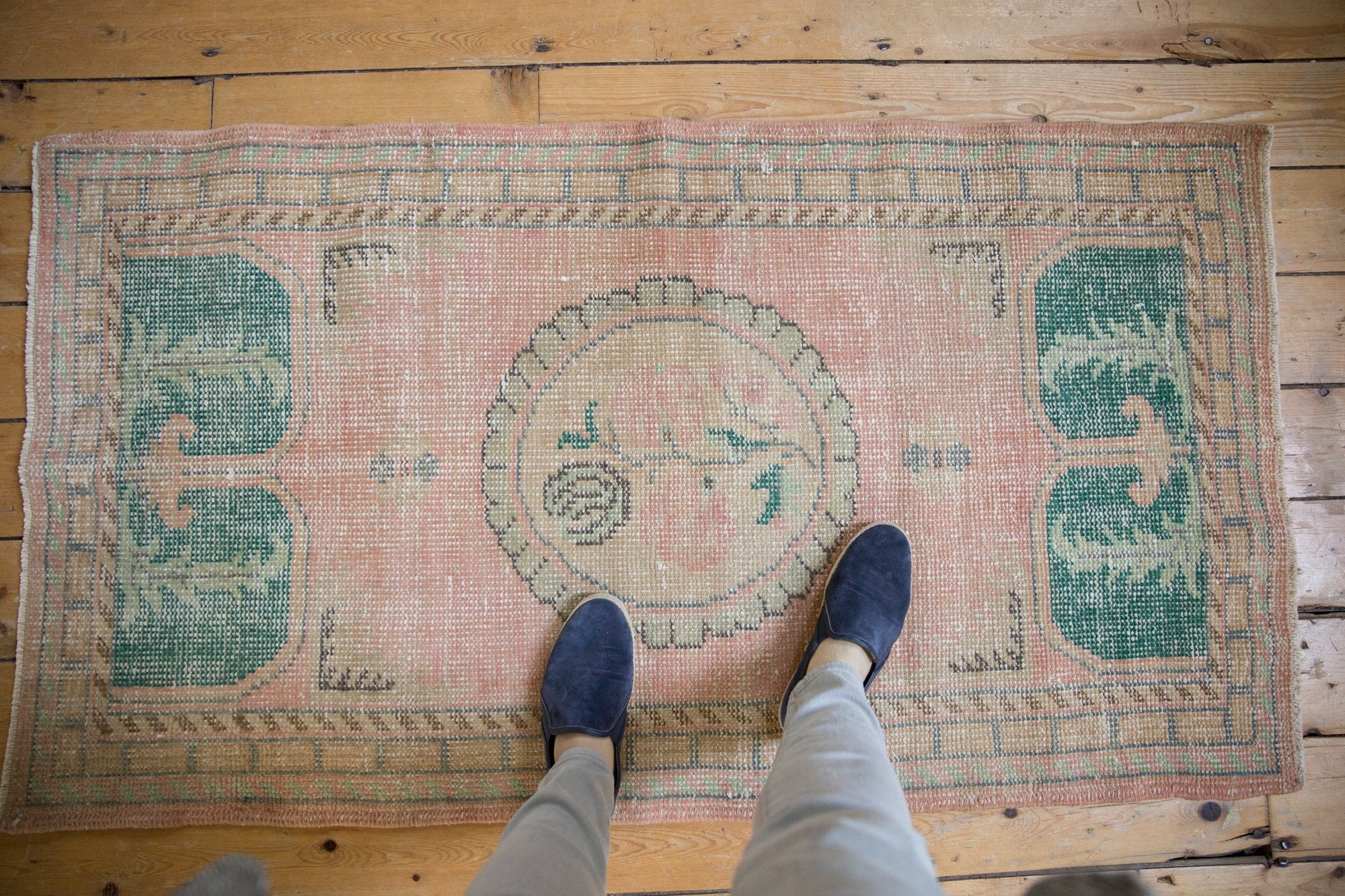 2.5x5 Vintage Distressed Oushak Rug Runner // ONH Item 7640 Image 1