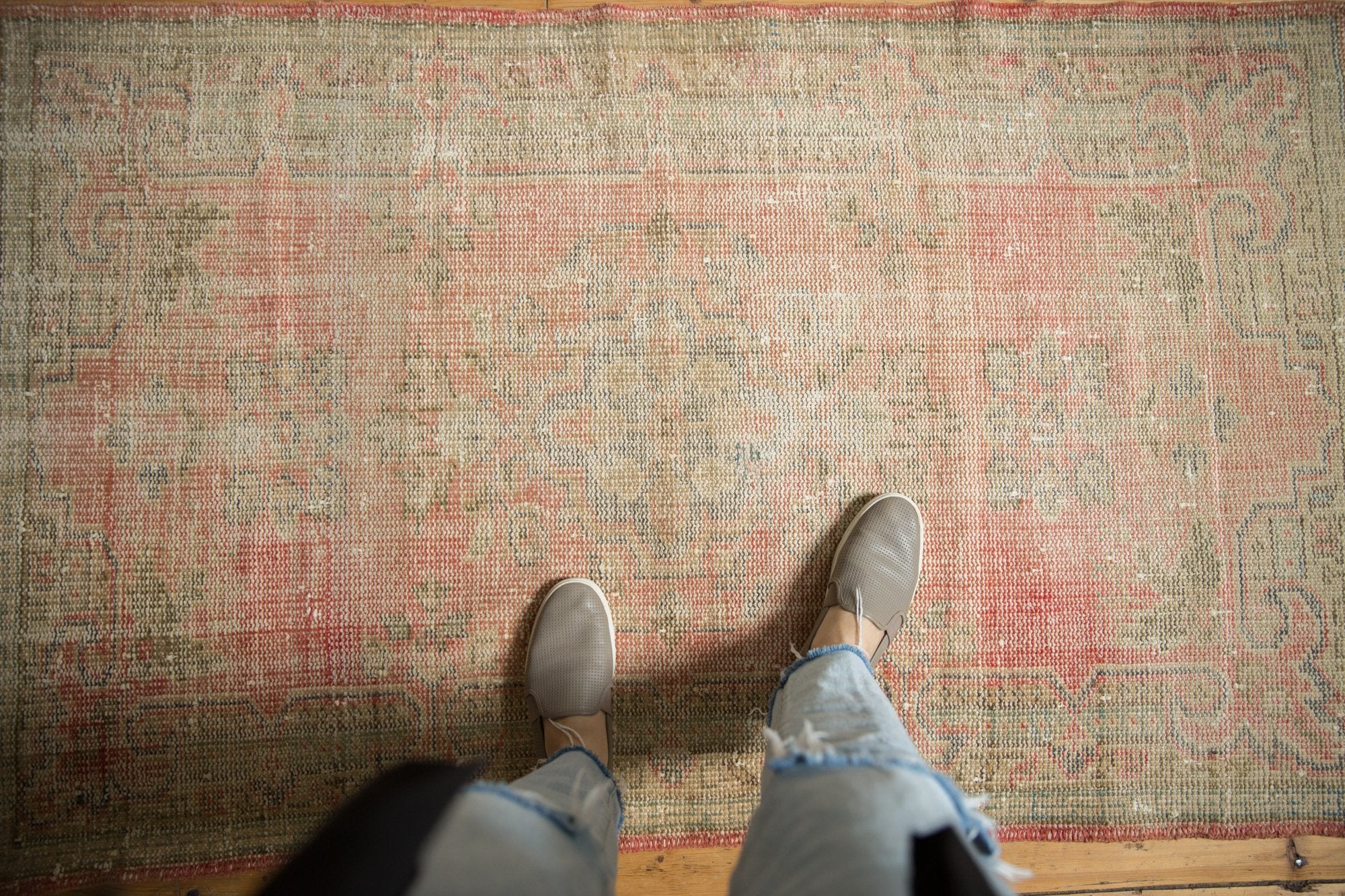 3.5x5.5 Vintage Distressed Oushak Rug // ONH Item 7650 Image 1