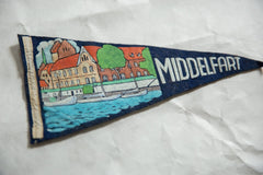Vintage Middlefart Denmark Felt Flag Pennant // ONH Item 7660 Image 1