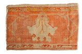 Antique Oushak fragment, peach and ivory oversized blossomed floral design, 2'7
