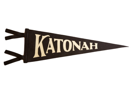 Katonah NY Black Felt Flag Pennant // ONH Item 7687