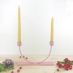 Made in USA U-Shape Candlestick Holder Pink // ONH Item 7688
