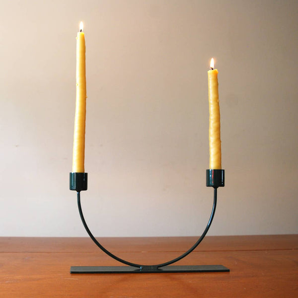 Made in USA U-Shape Candlestick Holder Black // ONH Item 7689
