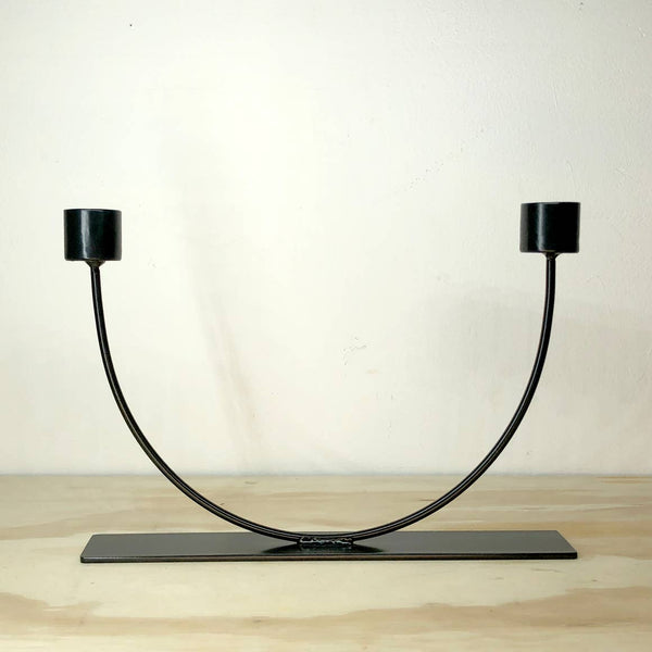 Made in USA U-Shape Candlestick Holder Black // ONH Item 7689 Image 1