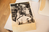 Angled vintage photograph of Ingrid Bergman, showing verso caption.