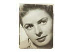 Vintage black and white glamour portrait of actress Ingrid Bergman, 8x10 inches.