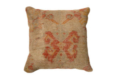 Vintage Turkish Rug Fragment Butterfly 20x20 Pillow // ONH Item 7741