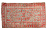 Vintage distressed Oushak rug, pale raspberry and silver slate, with a stepped medallion, 3'4