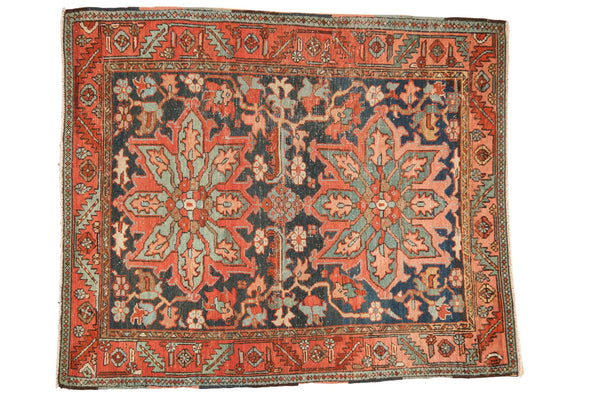 4.5x5.5 Antique Heriz Square Rug // ONH Item 7764