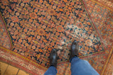 Vintage Malayer rug displaying allover Herati motif, wear to knot heads and foundation.
