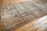 Long distressed Malayer runner, faded Herati motif, classic Mir Serbend border details.