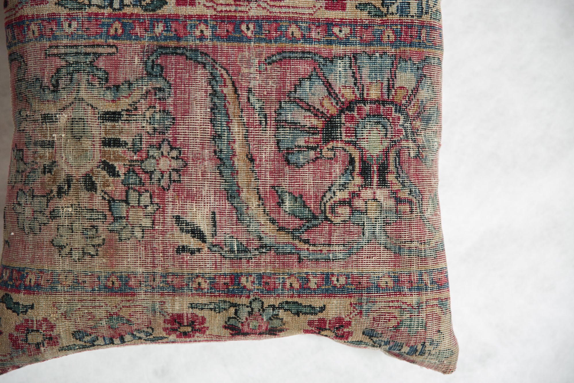 Antique Rug Fragment Throw Pillow // ONH Item 7787 Image 1
