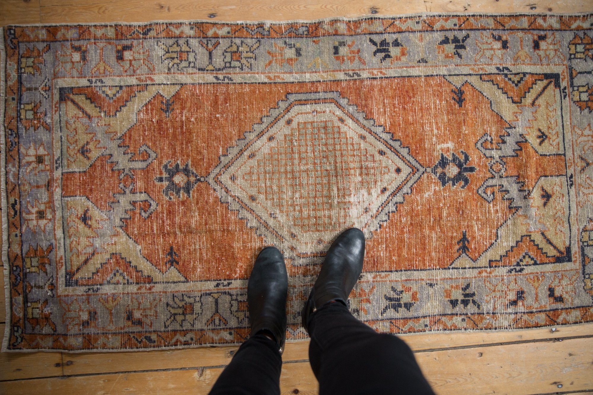 2.5x5 Vintage Distressed Oushak Rug Runner // ONH Item 7798 Image 1