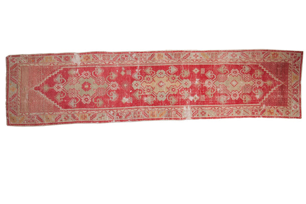 2.5x11 Vintage Distressed Oushak Rug Runner // ONH Item 7802