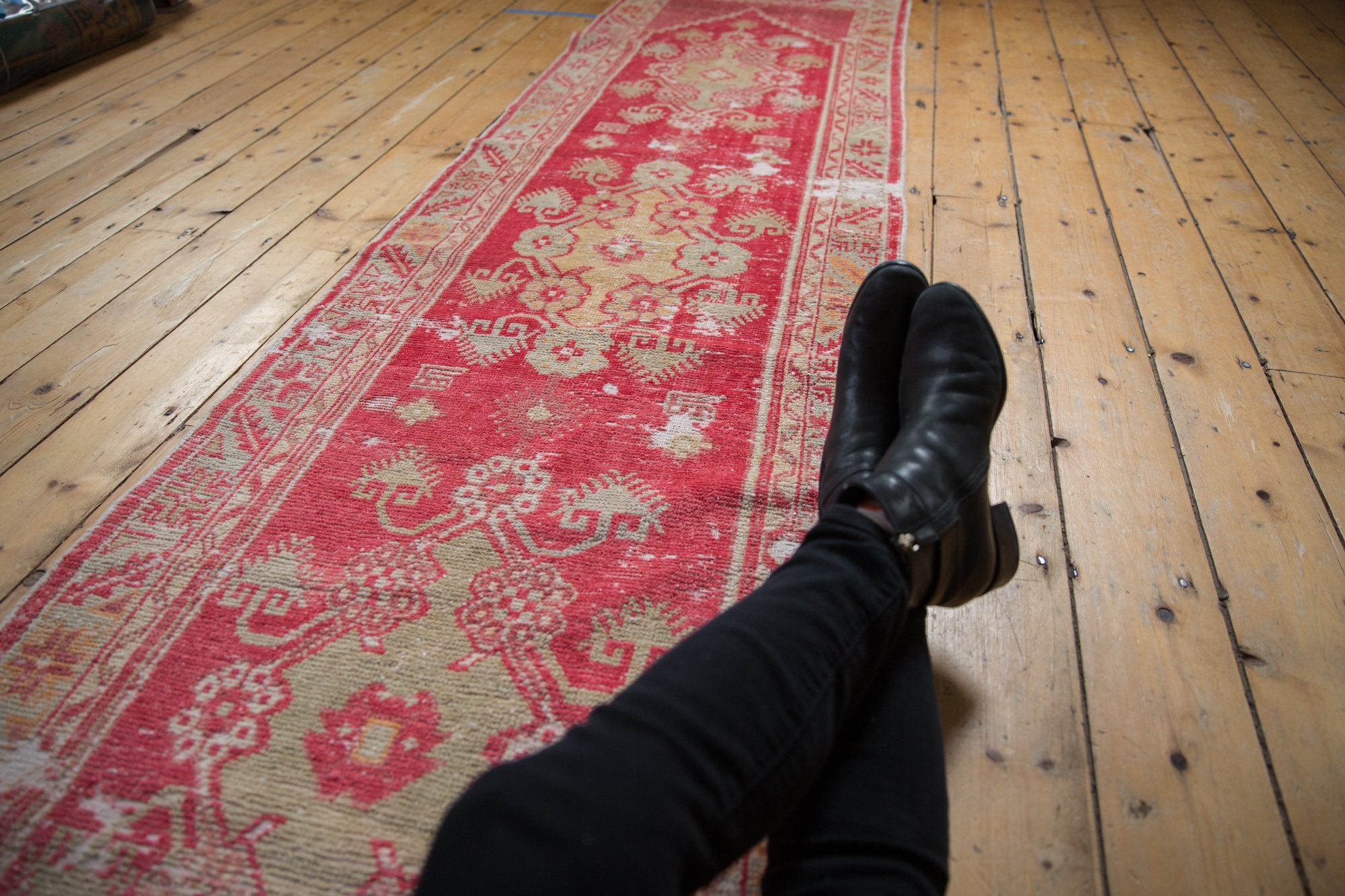 2.5x11 Vintage Distressed Oushak Rug Runner // ONH Item 7802 Image 1