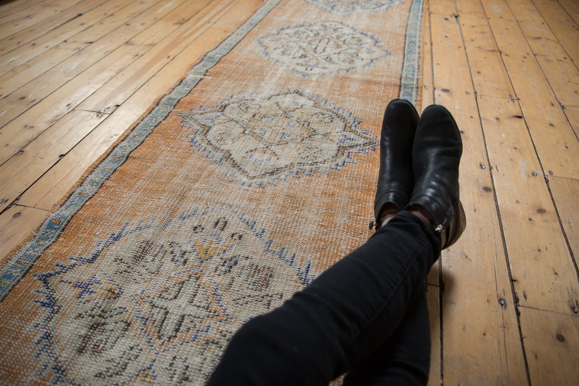 3x11 Vintage Distressed Oushak Rug Runner // ONH Item 7803 Image 1