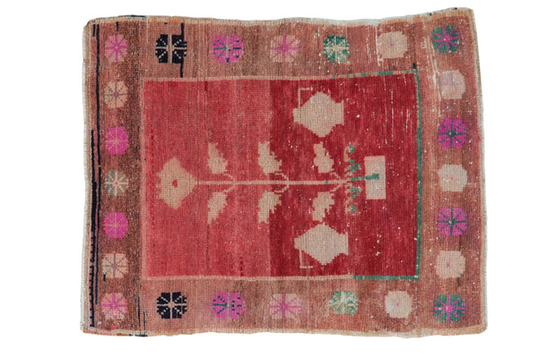 2.5x3 Vintage Distressed Oushak Square Rug // ONH Item 7805