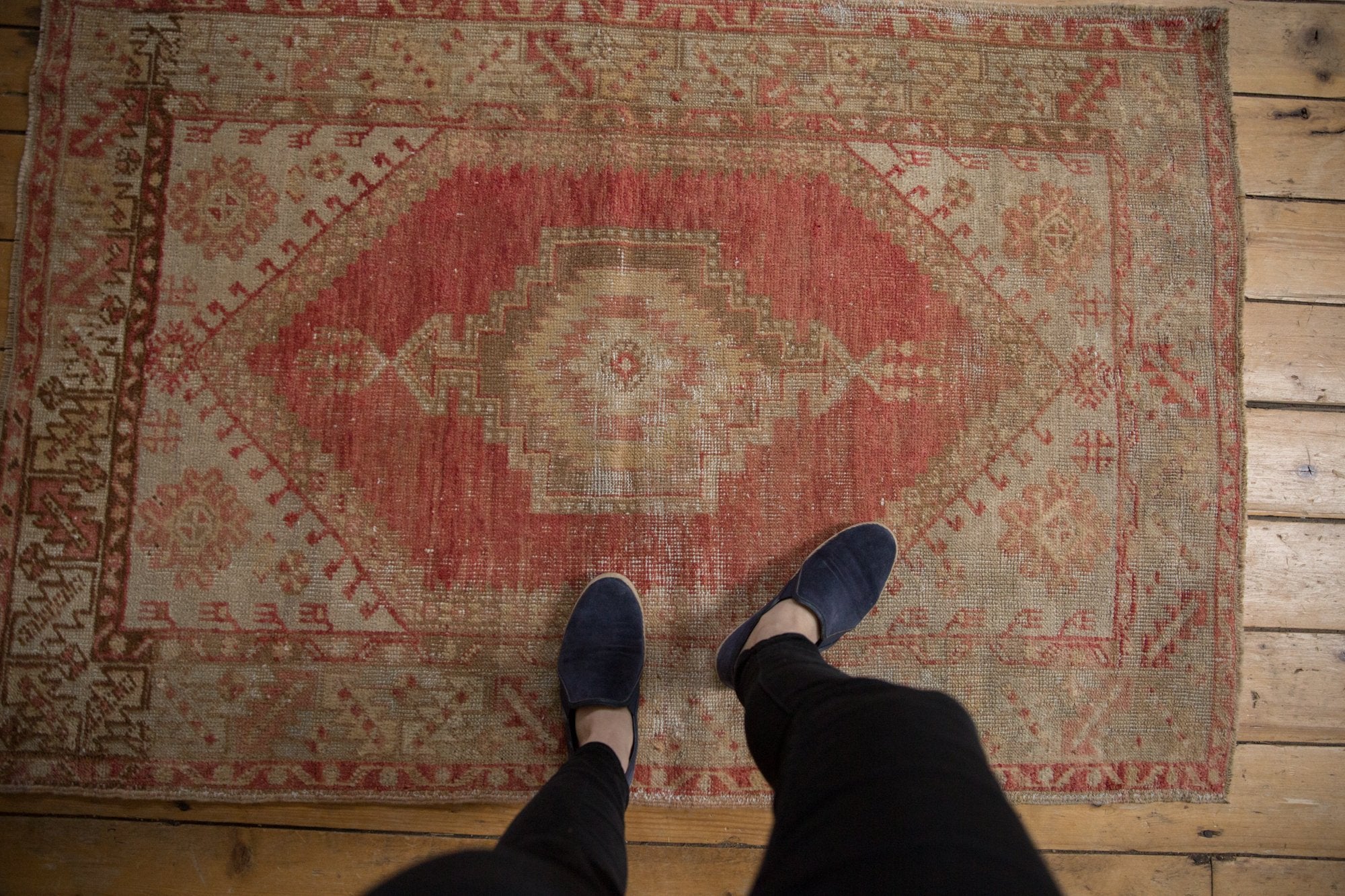 3.5x5 Vintage Distressed Oushak Rug // ONH Item 7807 Image 1