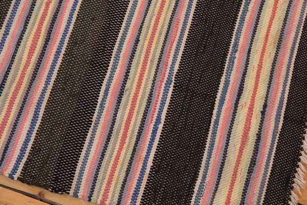 2.5x9.5 Vintage Rag Rug Runner // ONH Item 7826 Image 4