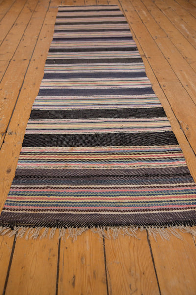 2.5x9.5 Vintage Rag Rug Runner // ONH Item 7826 Image 6