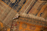 Tight hand-knotted foundation and weave on the back of the vintage Caucasian rug.