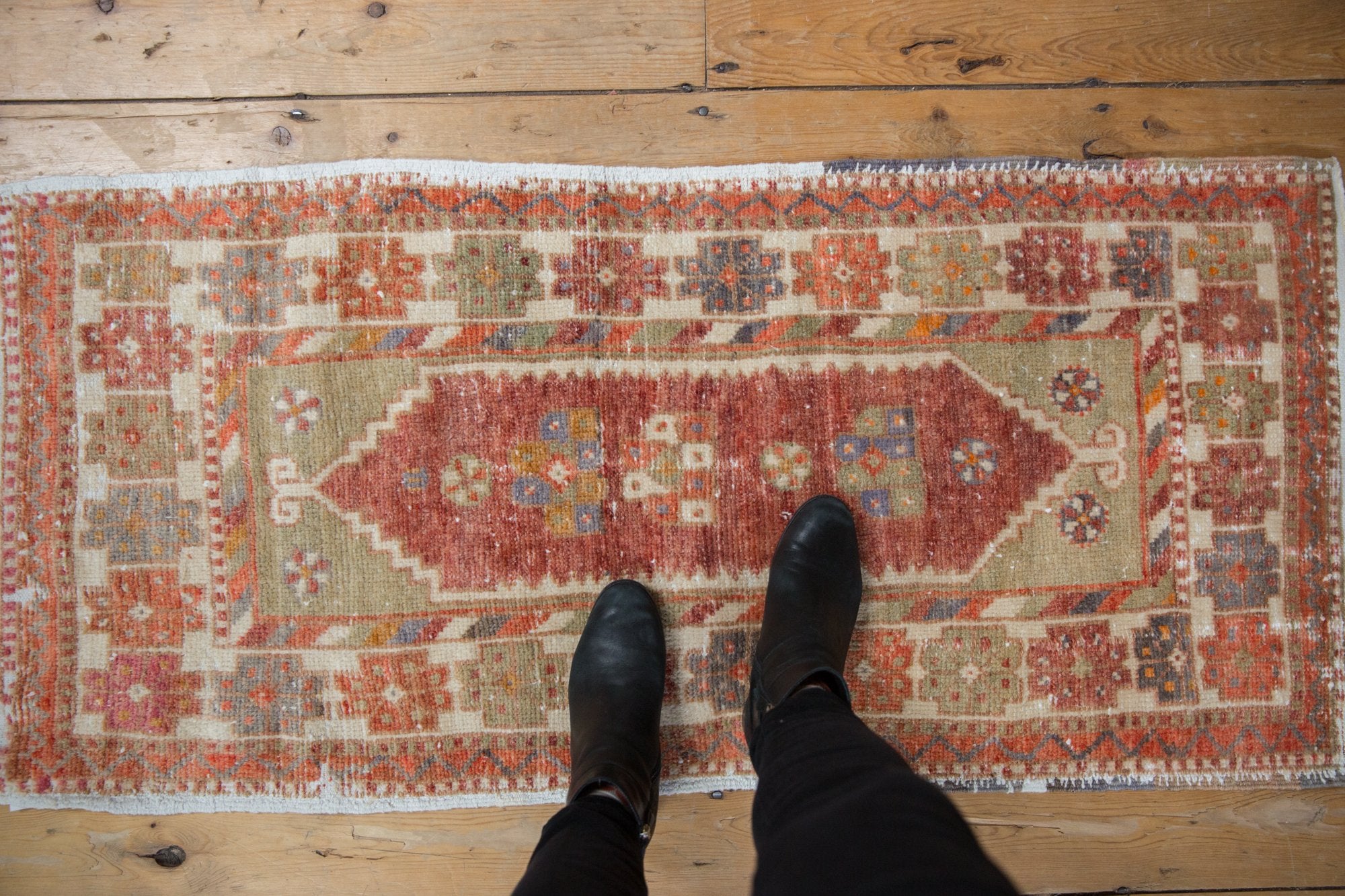 2x4.5 Vintage Distressed Oushak Rug Runner // ONH Item 7837 Image 1