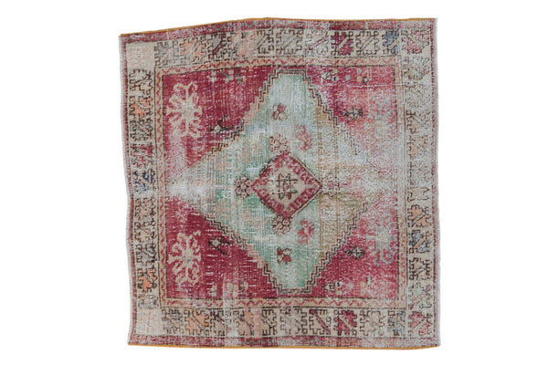 3x3.5 Vintage Distressed Oushak Square Rug // ONH Item 7847