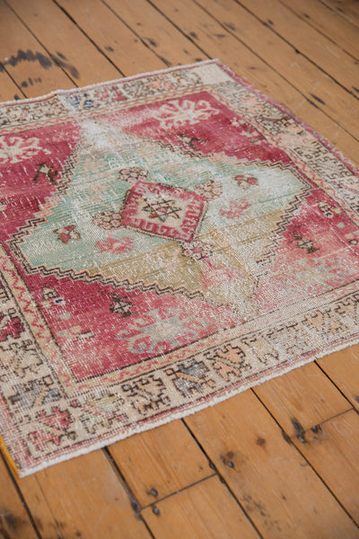 3x3.5 Vintage Distressed Oushak Square Rug // ONH Item 7847 Image 4