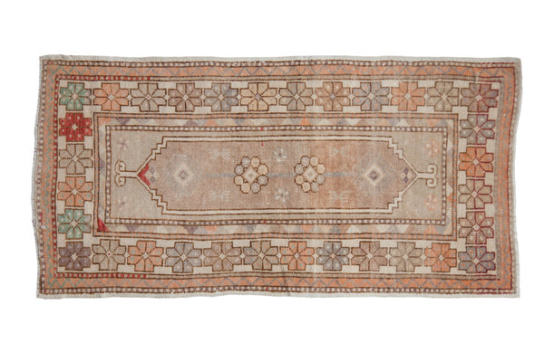 2.5x5 Vintage Distressed Oushak Rug Runner // ONH Item 7861