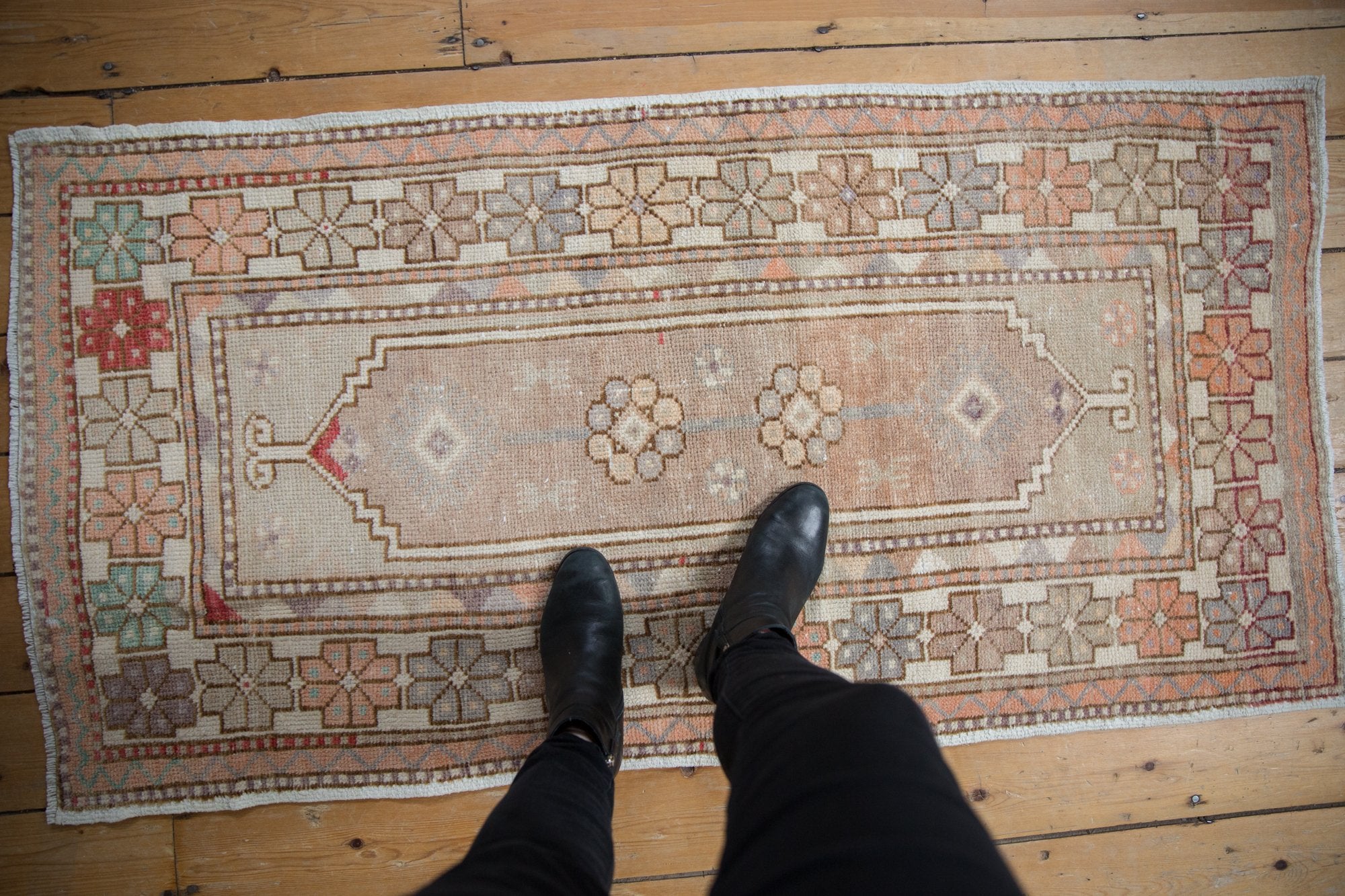 2.5x5 Vintage Distressed Oushak Rug Runner // ONH Item 7861 Image 1