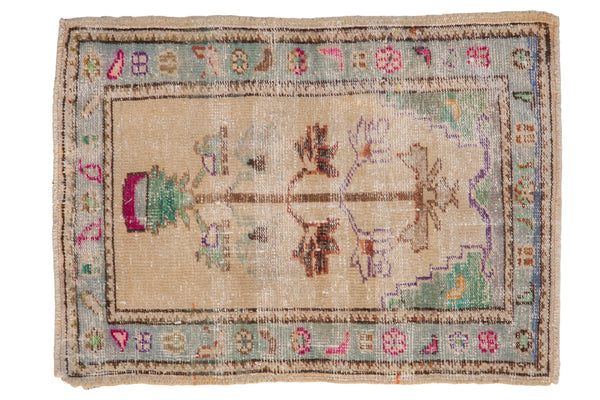 2x3 Vintage Distressed Oushak Rug Mat // ONH Item 7880